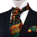 Green Gold Christmas Floral Ascot Set - GentCrest