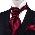 Dark Red Striped Ascot Set - GentCrest