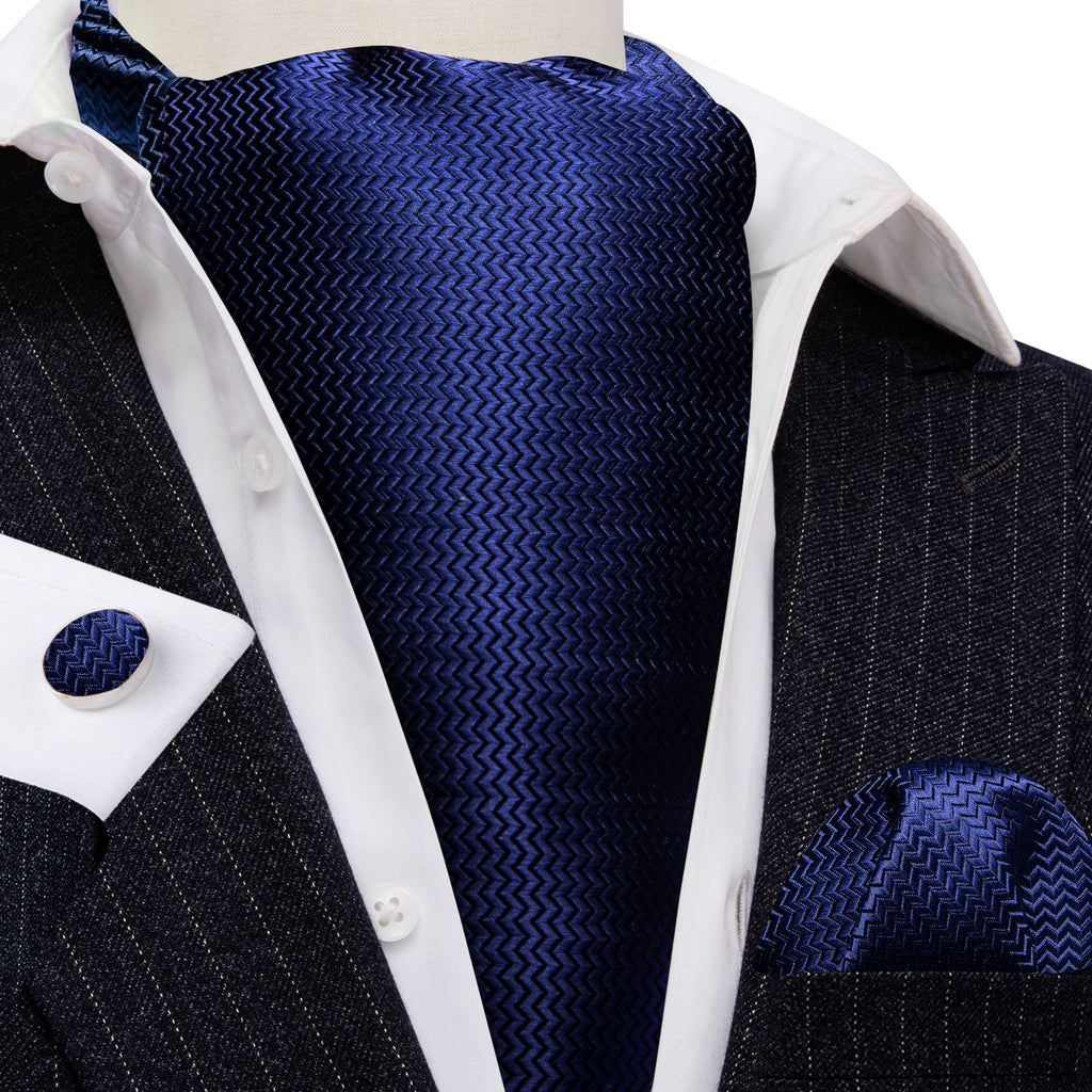 Blue Solid Ascot Set - GentCrest - View 3