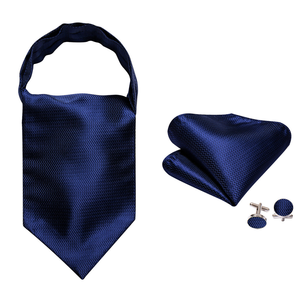 Blue Solid Ascot Set - GentCrest - View 6