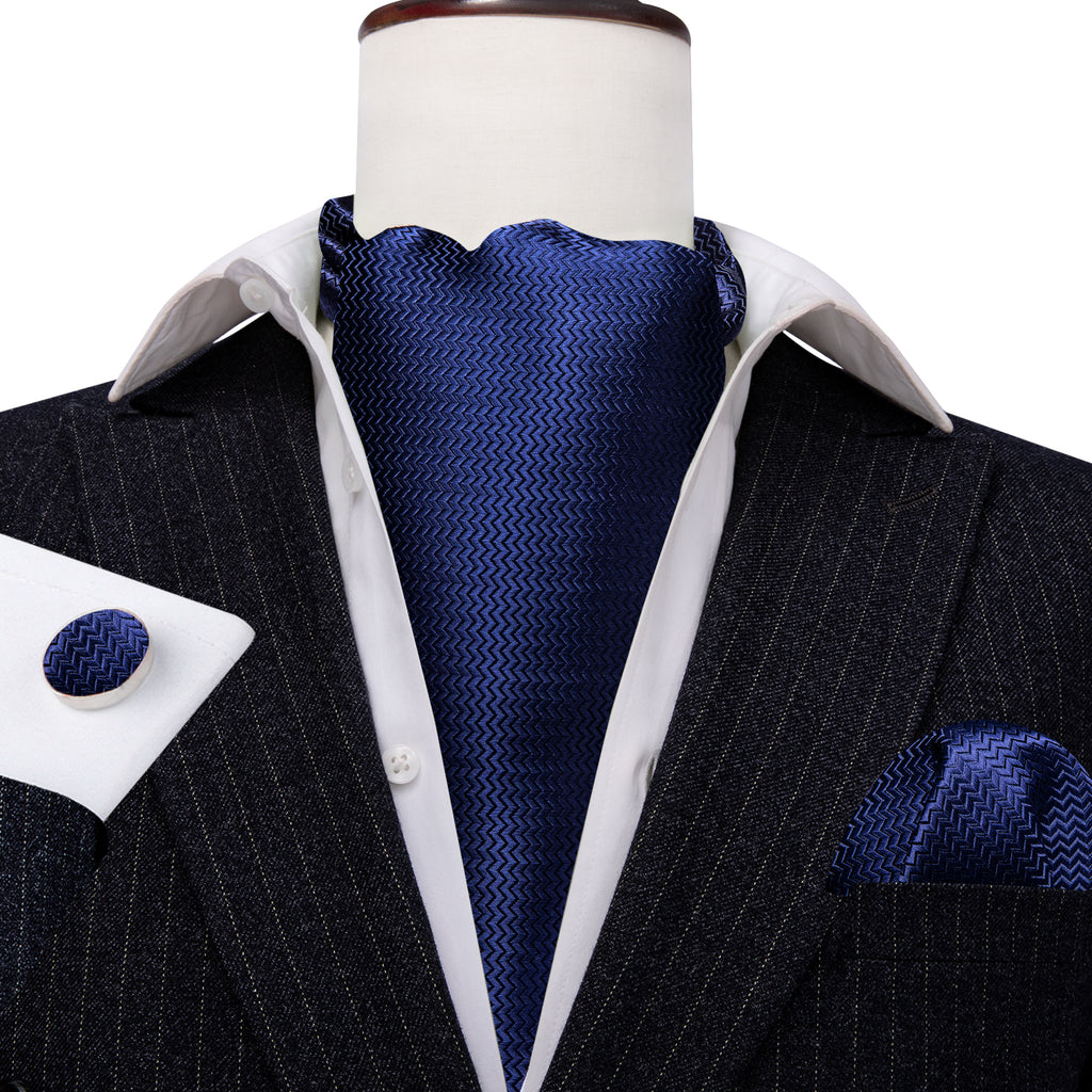 Blue Solid Ascot Set - GentCrest - View 4