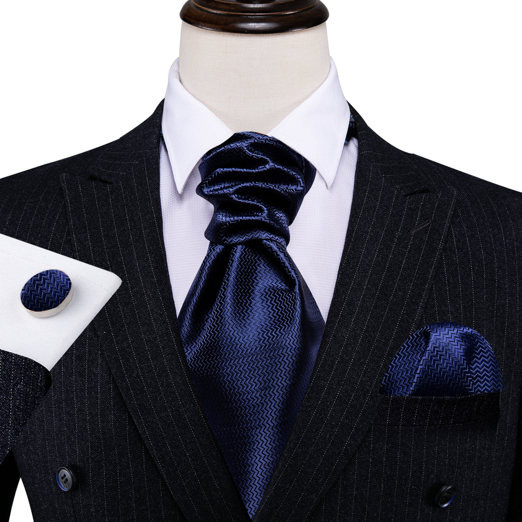 Blue Solid Ascot Set - GentCrest - View 5
