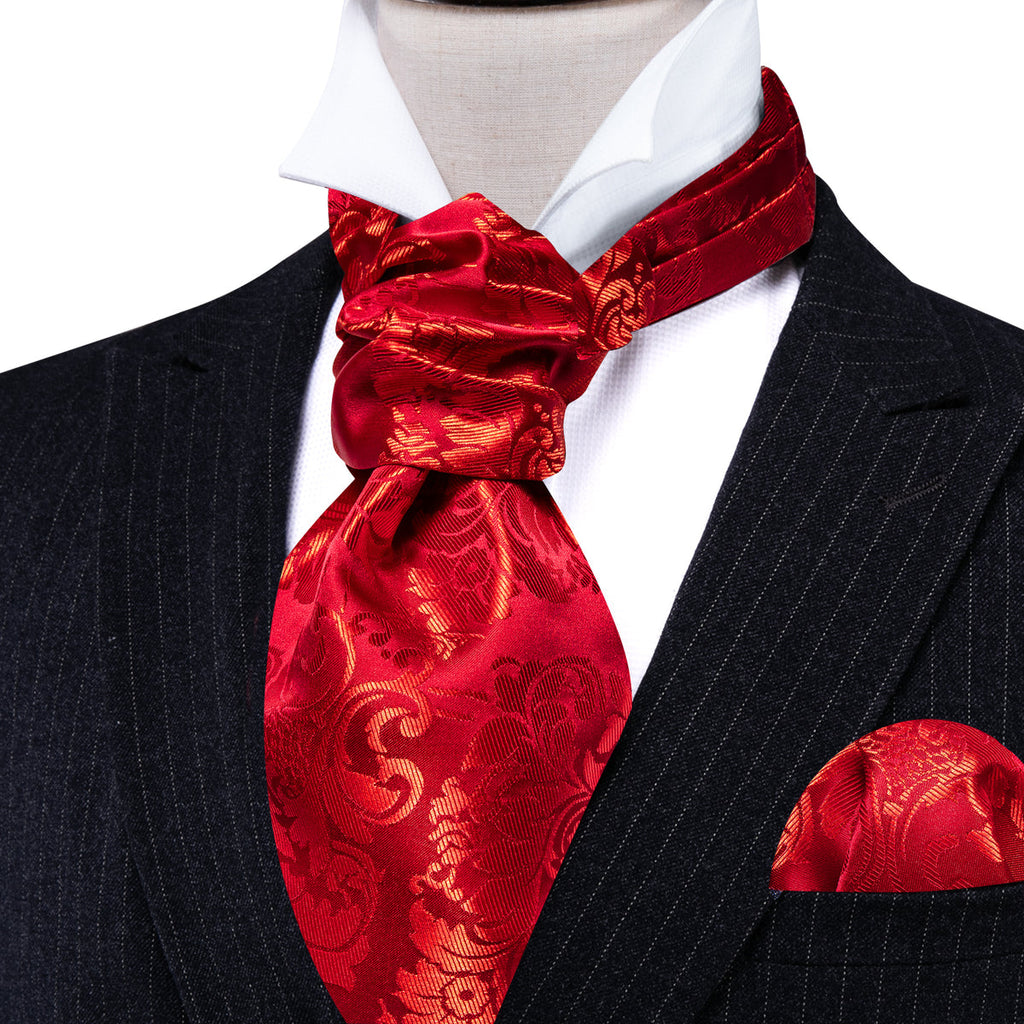 Red Floral Ascot Set - GentCrest
