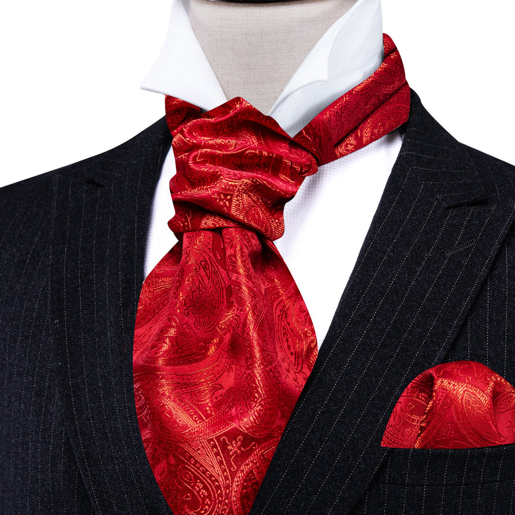 Red Paisley Ascot Set - GentCrest