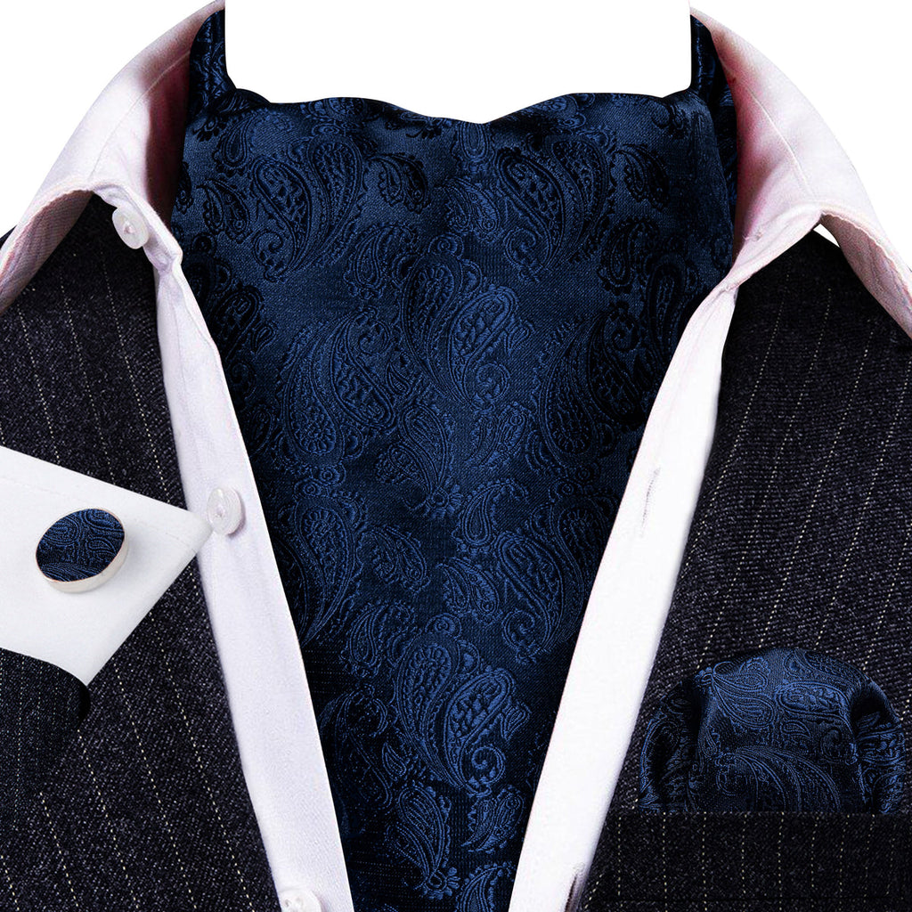 Ultra Marine Paisley Ascot Set - GentCrest