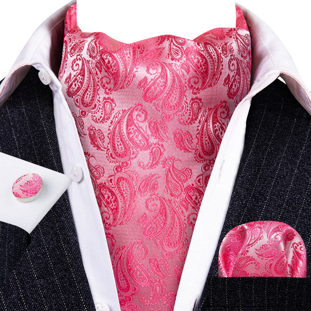 Pink Paisley Ascot Set - GentCrest - View 2
