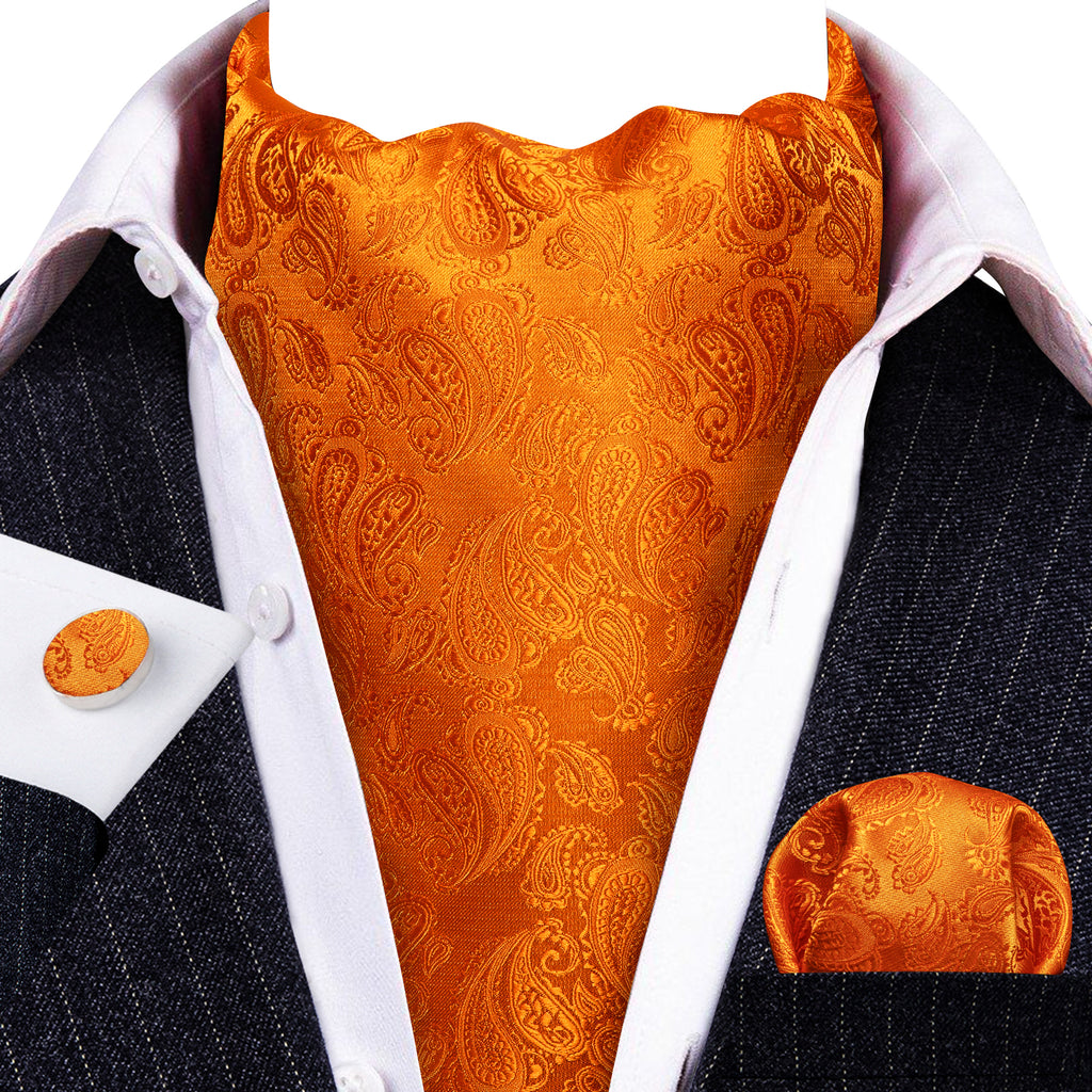 Orange Paisley Ascot Set - GentCrest - View 4