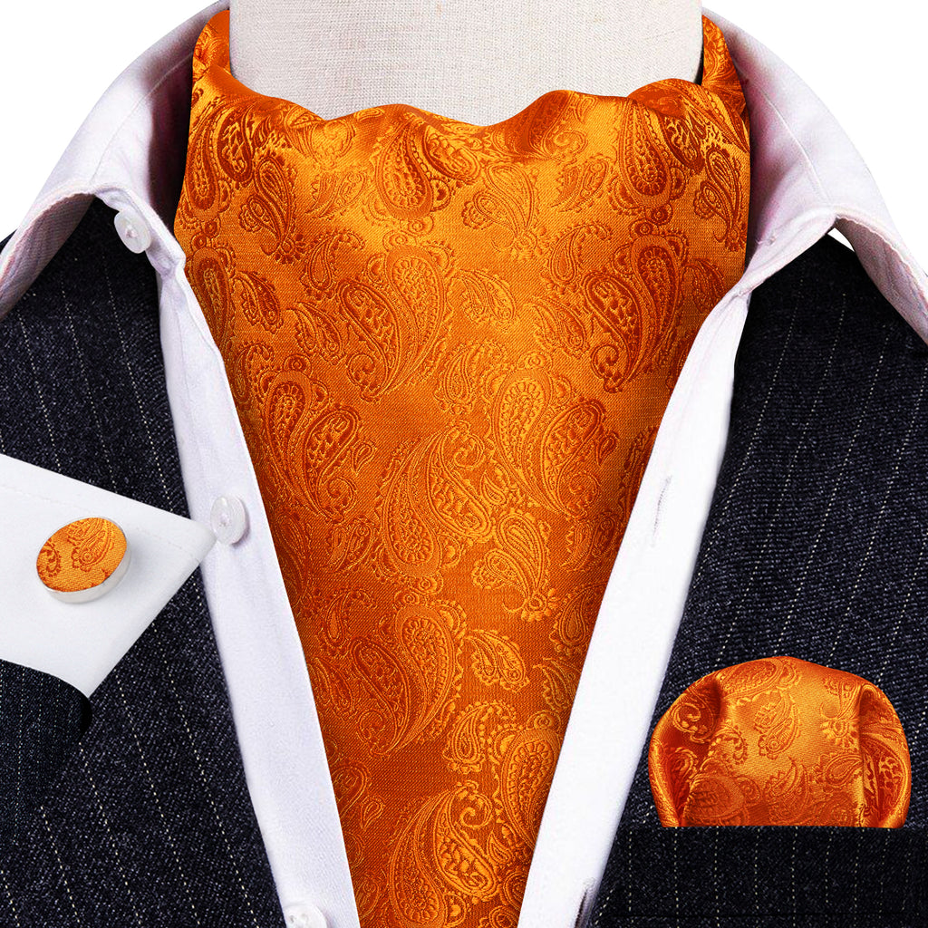 Orange Paisley Ascot Set - GentCrest - View 3