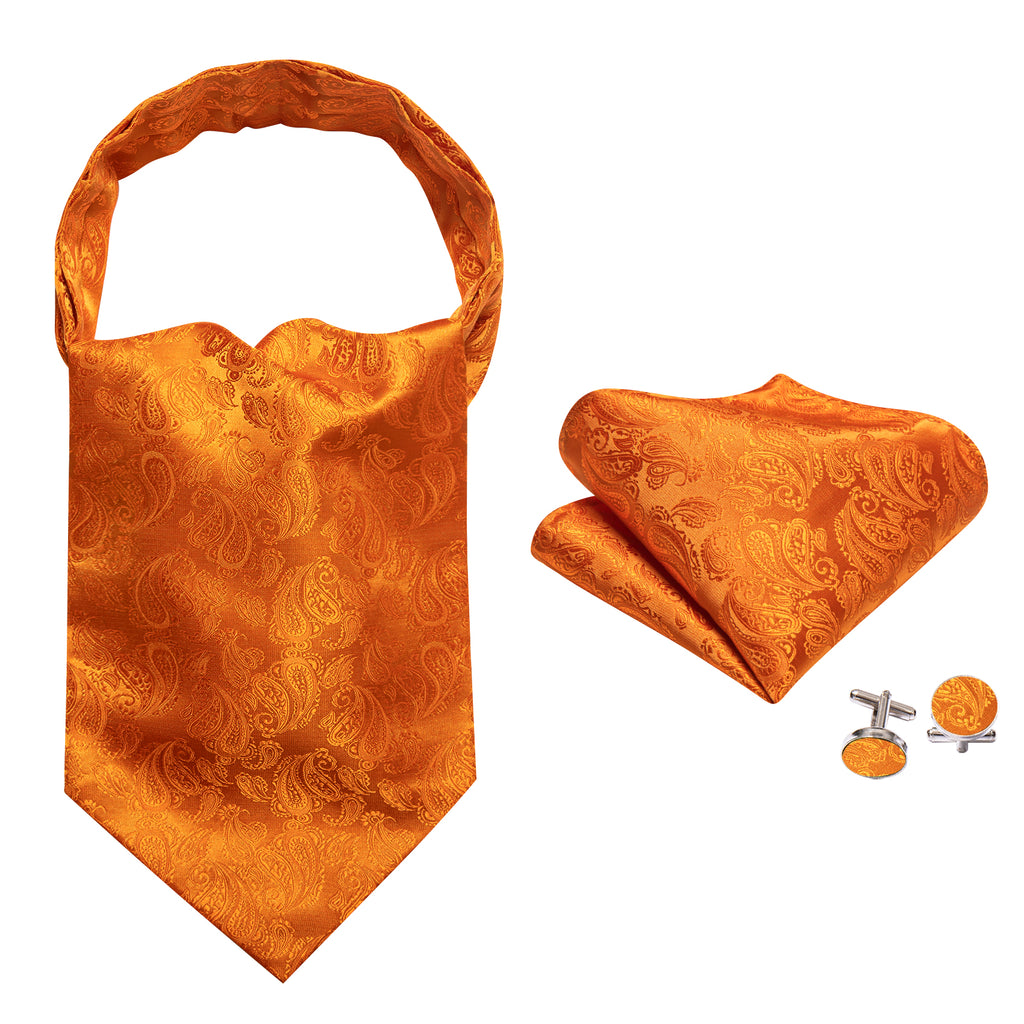 Orange Paisley Ascot Set - GentCrest - View 5