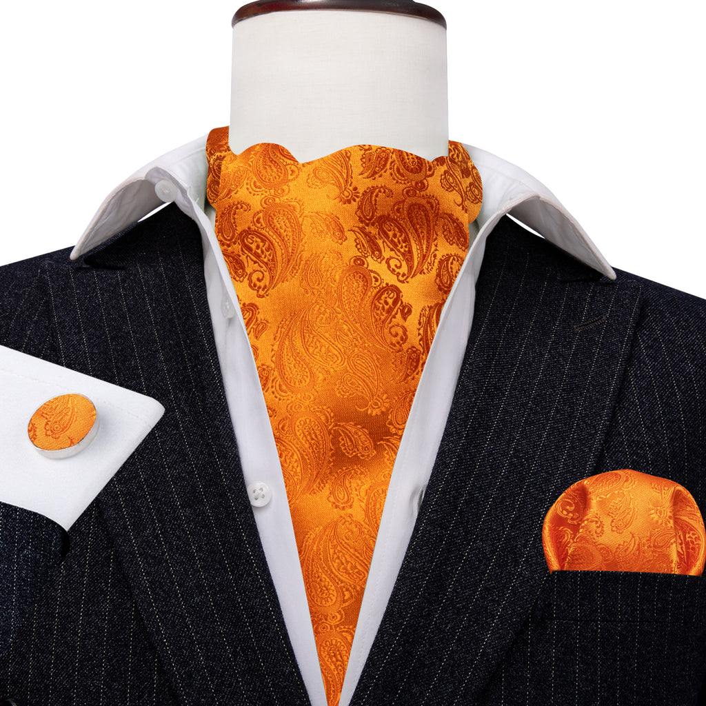 Orange Paisley Ascot Set - GentCrest - View 6