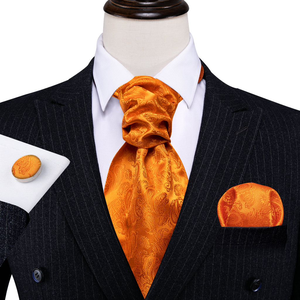 Orange Paisley Ascot Set - GentCrest - View 2