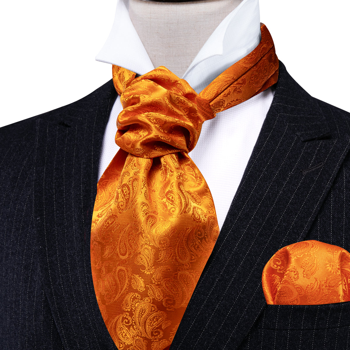 Orange Paisley Ascot Set - GentCrest