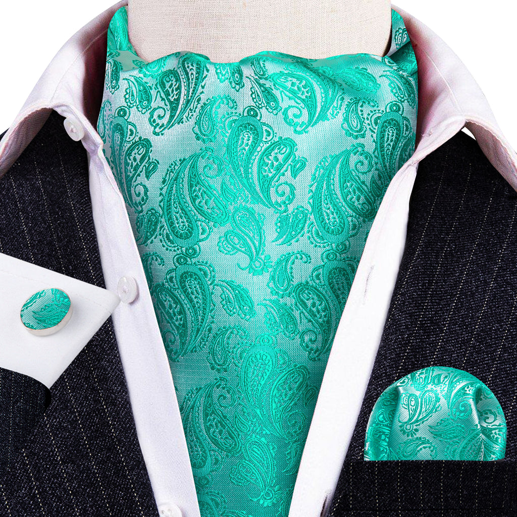 Teal Paisley Ascot Set - GentCrest - View 3