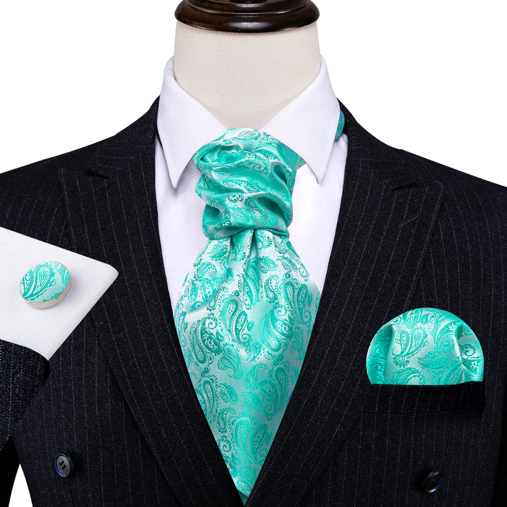 Teal Paisley Ascot Set - GentCrest - View 2