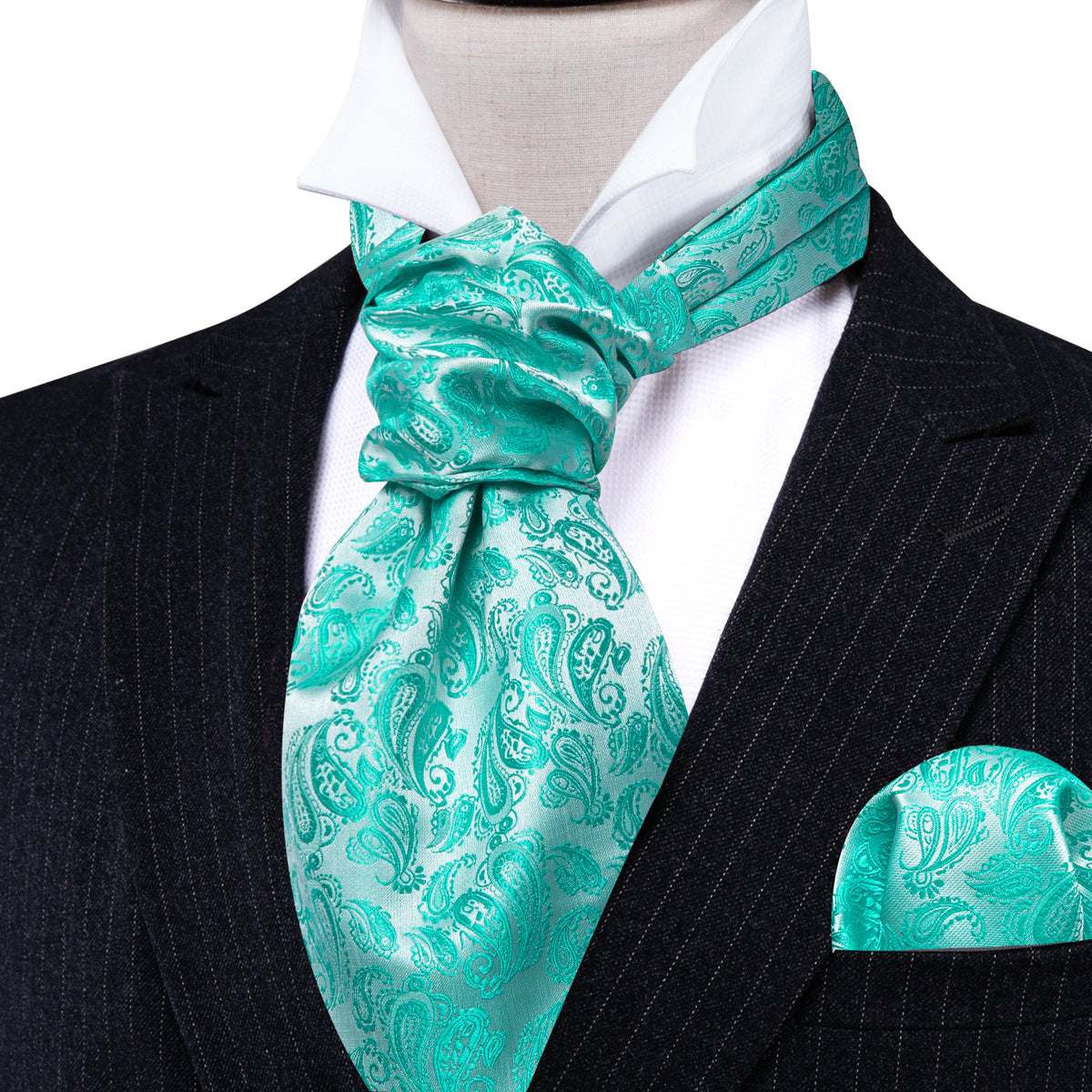 Teal Paisley Ascot Set - GentCrest
