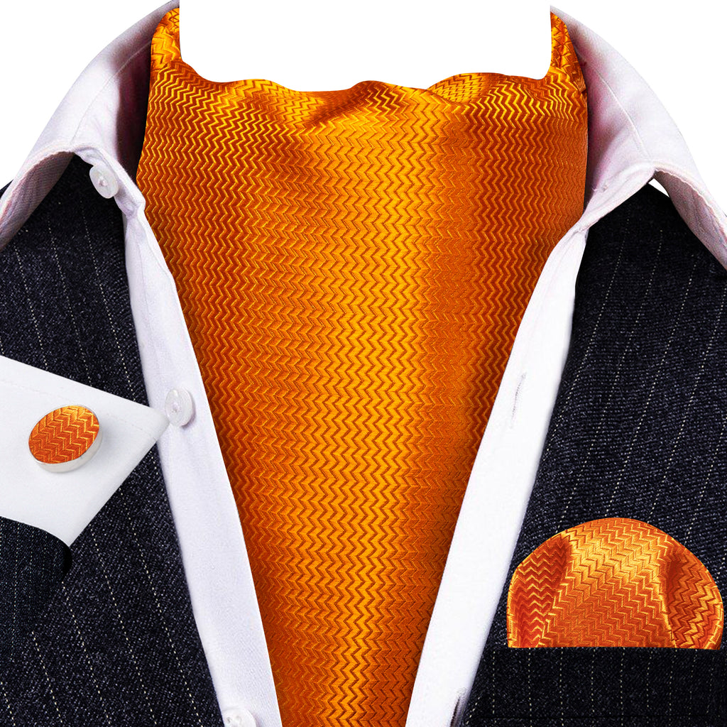 Orange Solid Ascot Set - GentCrest - View 2