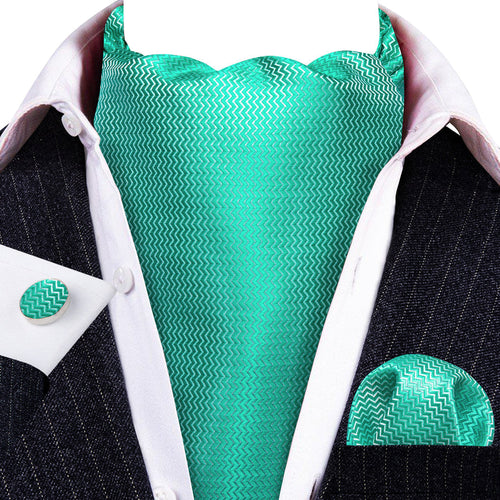 Aqua Solid Ascot Set - GentCrest - View 2