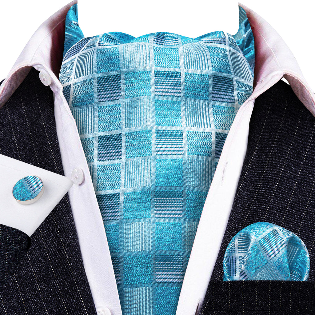 Blue Plaid Ascot Set - GentCrest - View 2