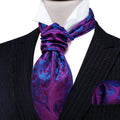 Purple Blue Paisley Ascot Set - GentCrest