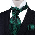 Dark Green Paisley Ascot Set - GentCrest