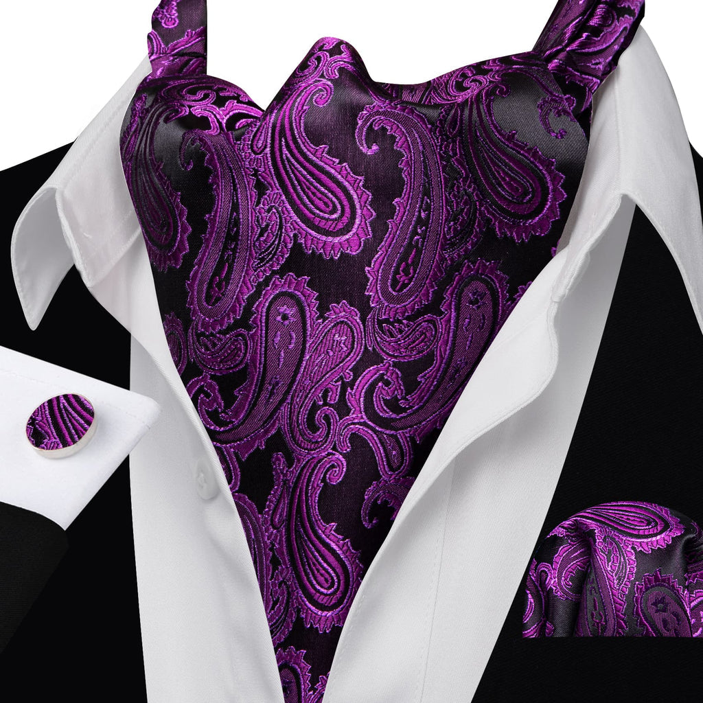 Purple Paisley Ascot Set - GentCrest - View 2