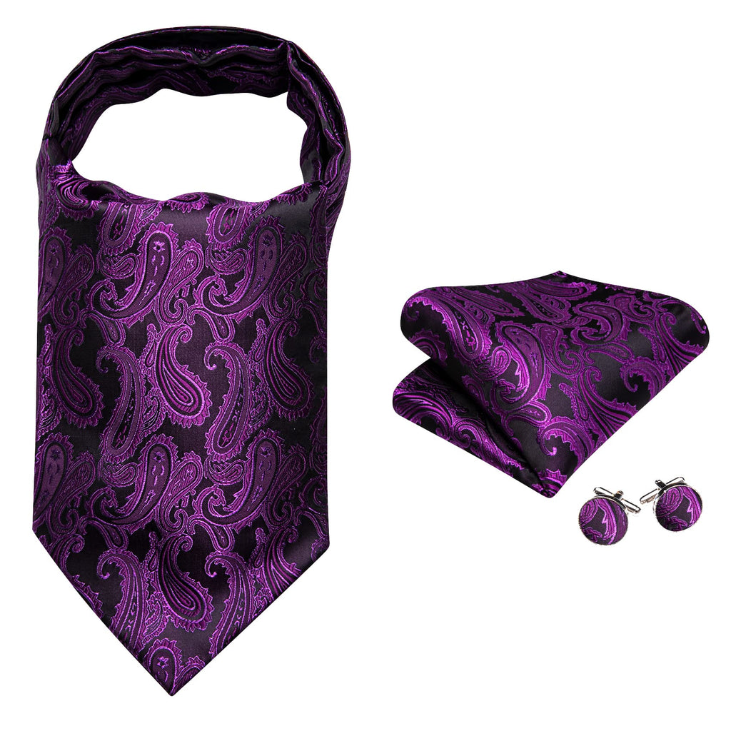 Purple Paisley Ascot Set - GentCrest - View 4