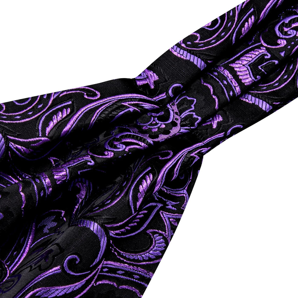 Black Purple Ascot Set - GentCrest - View 5