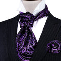Black Purple Ascot Set - GentCrest