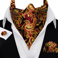 Red and Yellow Jacquard Ascot Set - GentCrest