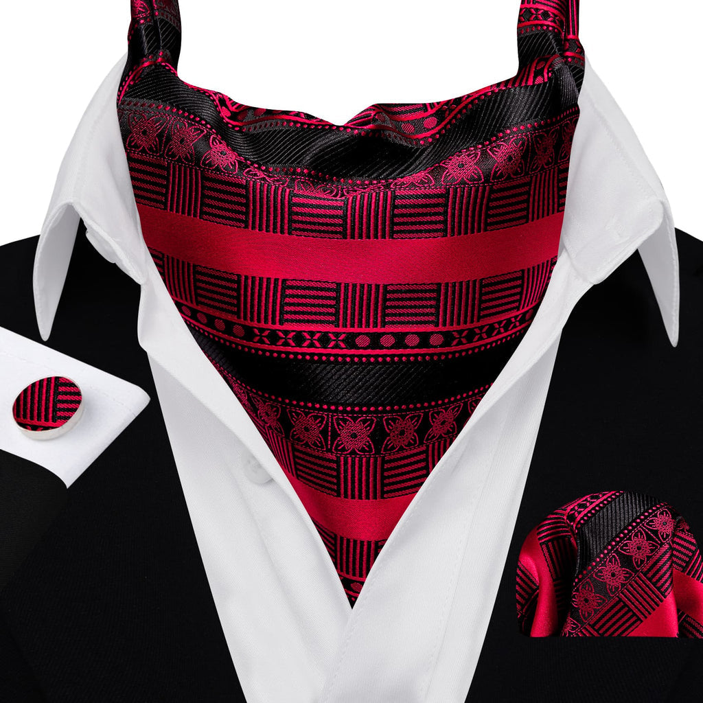 Black and Red Ascot Set - GentCrest - View 4