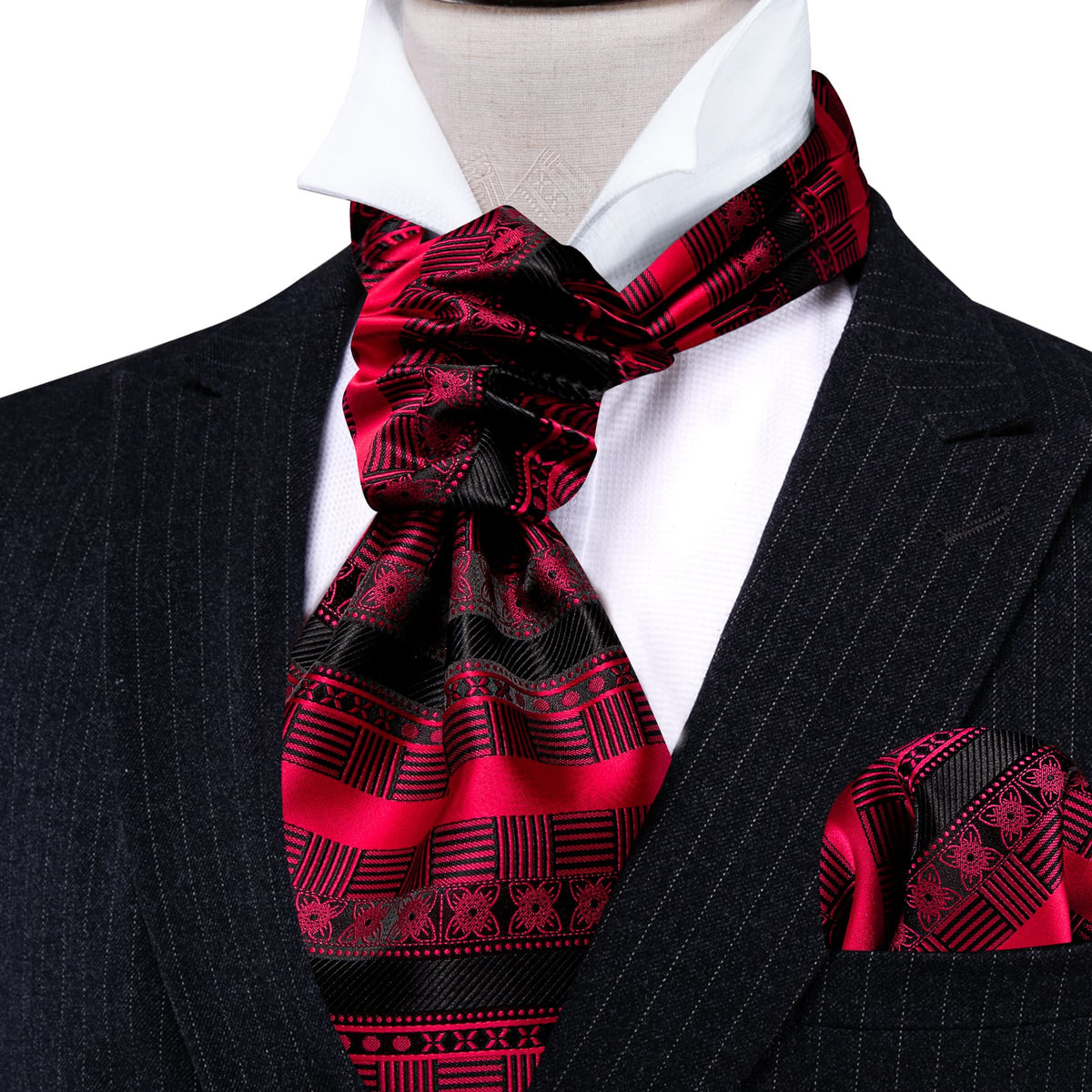 Black and Red Ascot Set - GentCrest - View 3
