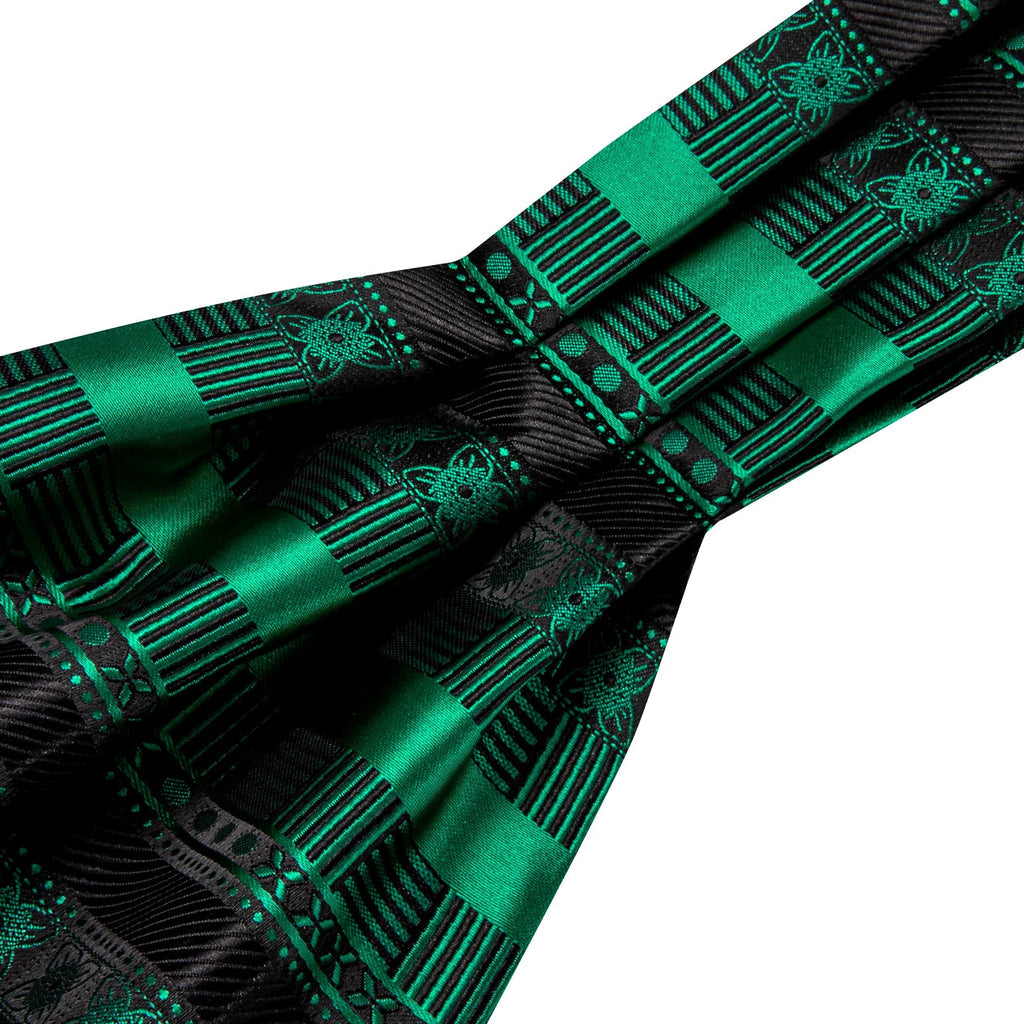 Black Emerald Green Ascot Set - GentCrest - View 5