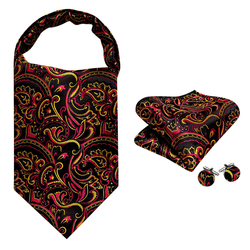 Black Pink Yellow Ascot Set - GentCrest - View 4