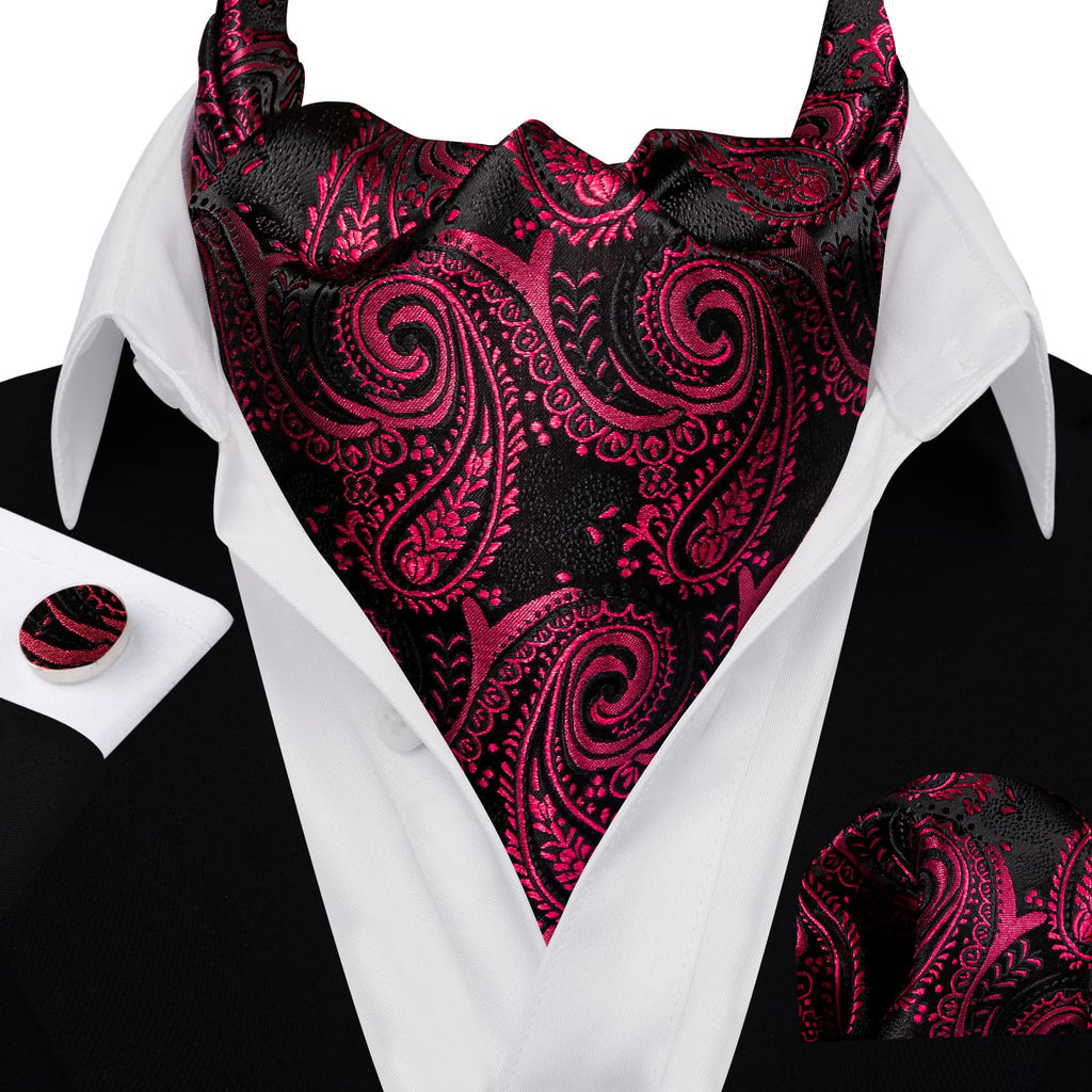 Red Black Blush Ascot Set - GentCrest - View 3