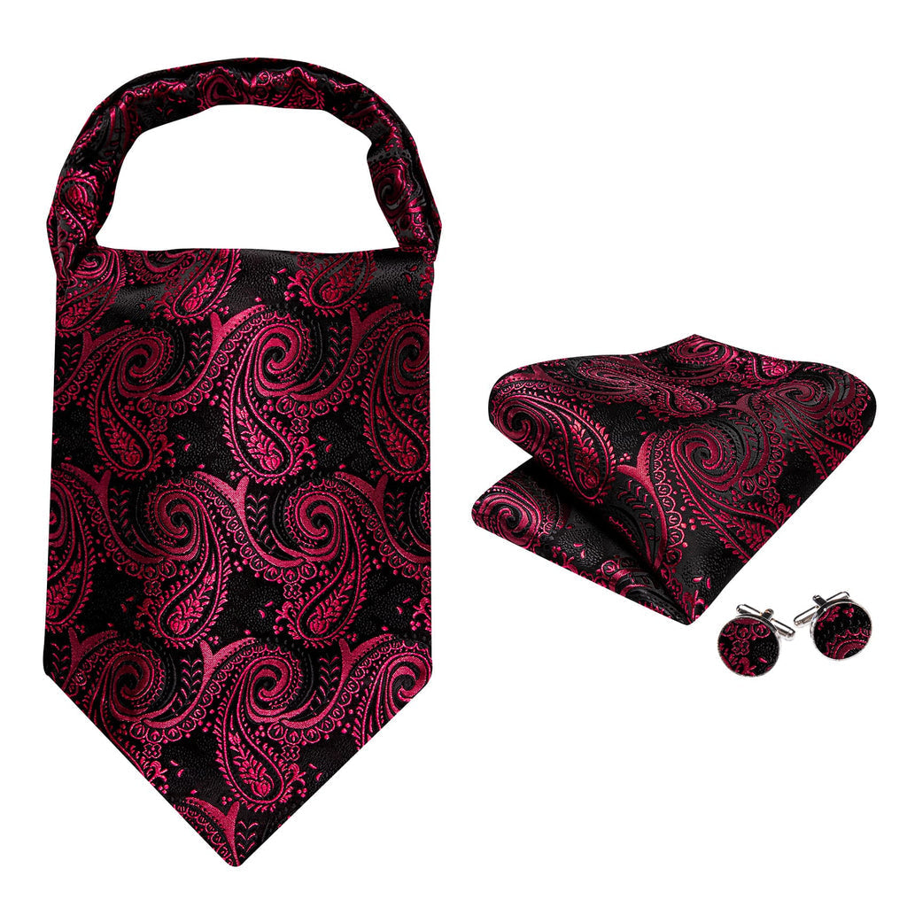 Red Black Blush Ascot Set - GentCrest - View 4