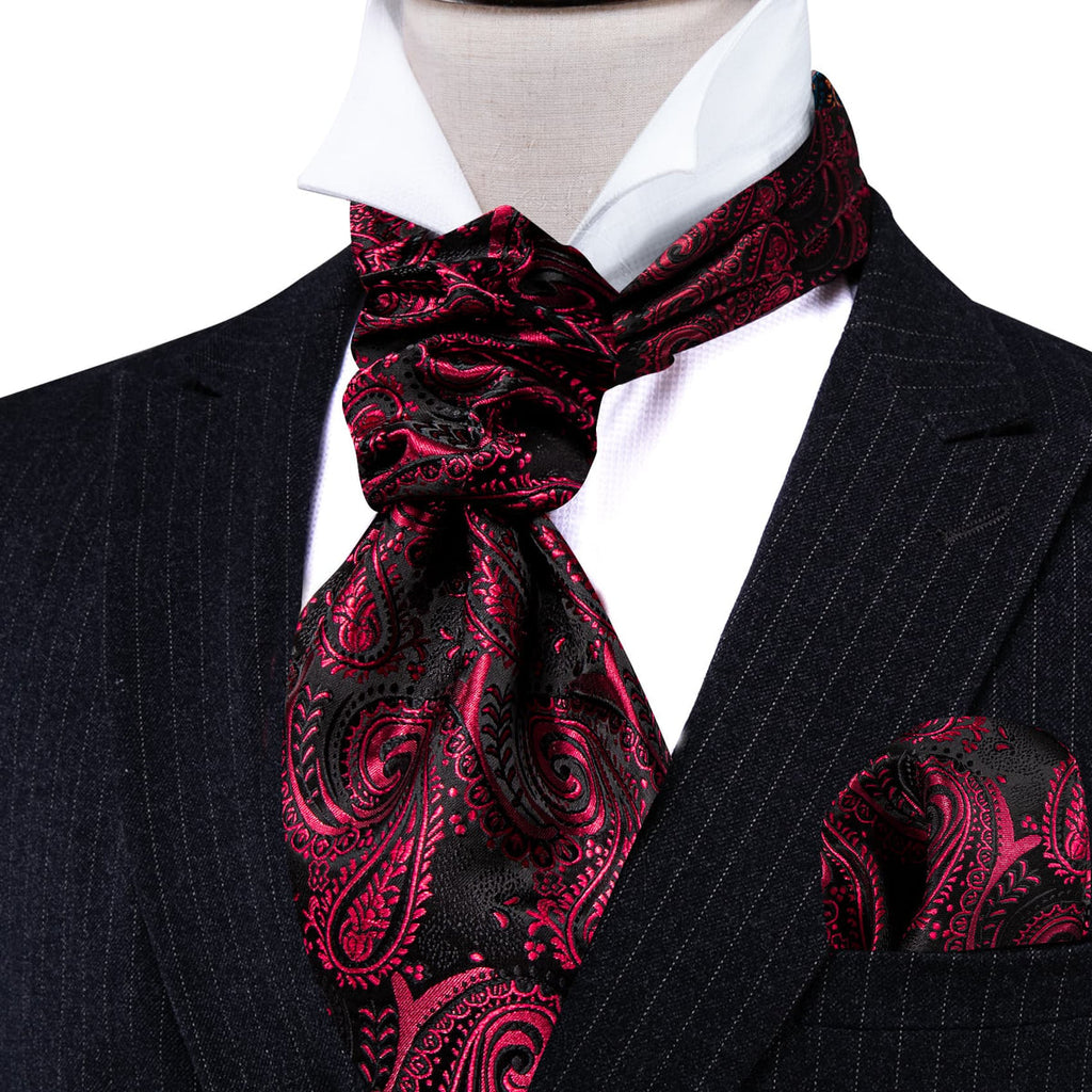 Red Black Blush Ascot Set - GentCrest