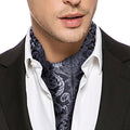 Gray Black Paisley Ascot Set - GentCrest