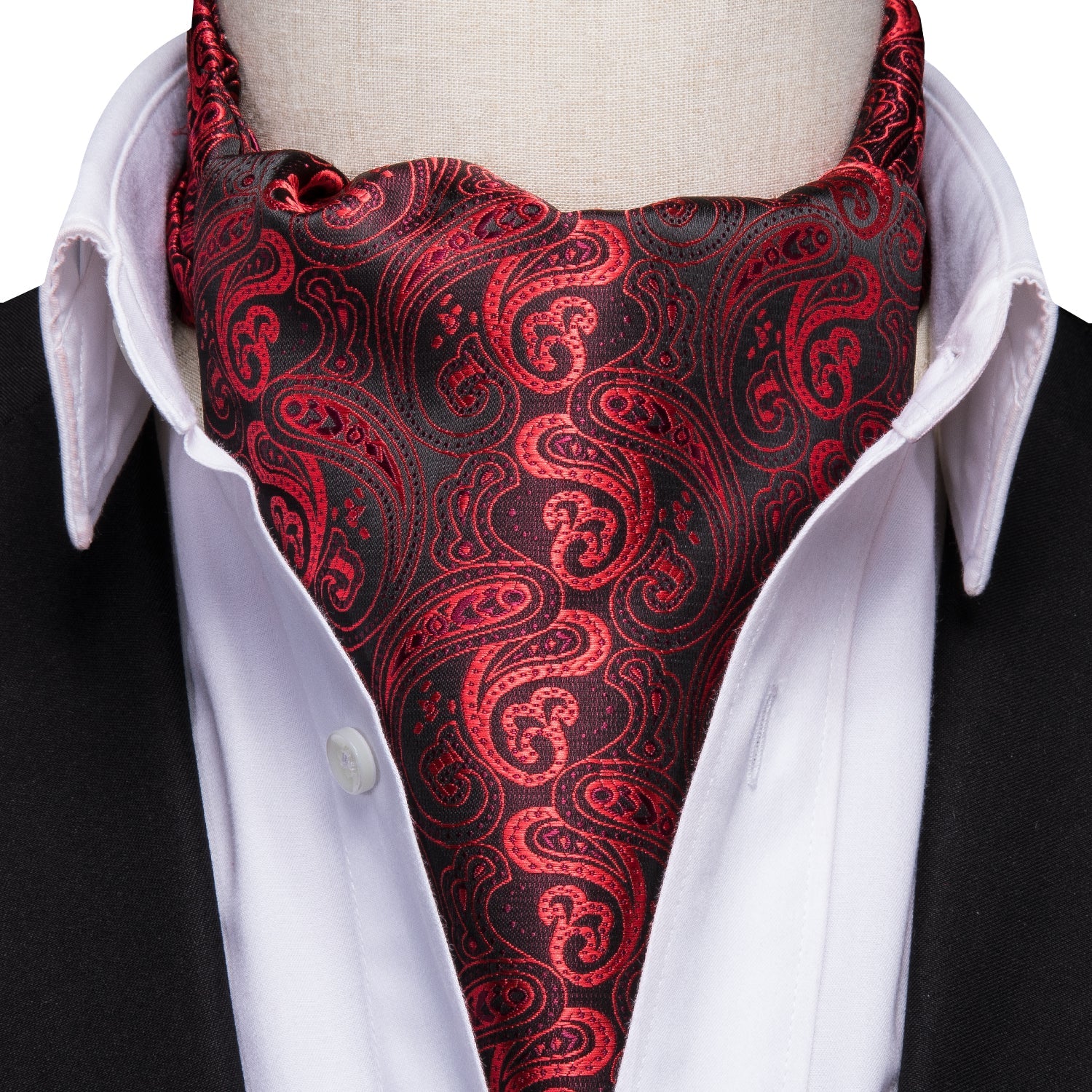 GentCrest Red Paisley Ascot - Image 1