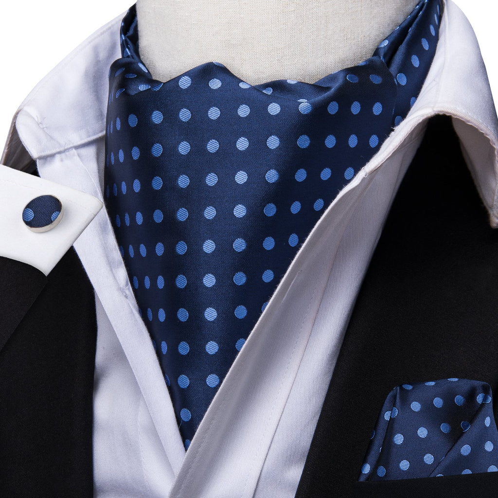 GentCrest Blue Polka Dot Ascot - Image 1