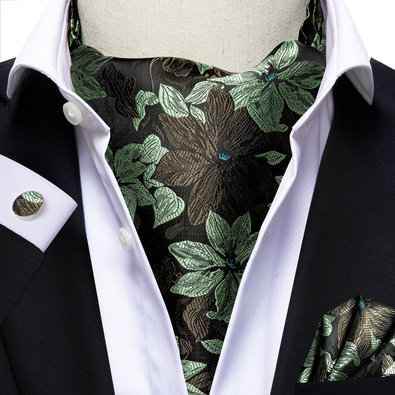 GentCrest Black Floral Ascot - Image 3