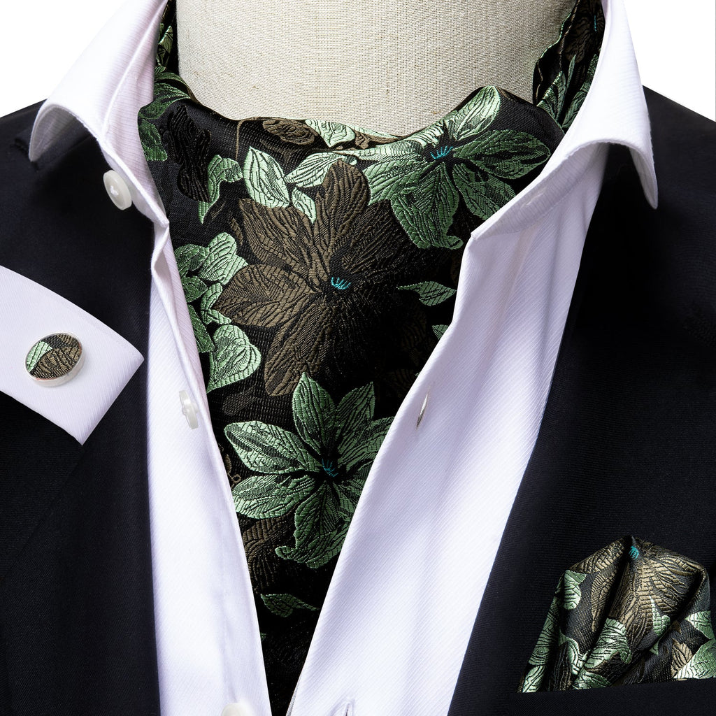 GentCrest Black Floral Ascot - Image 1