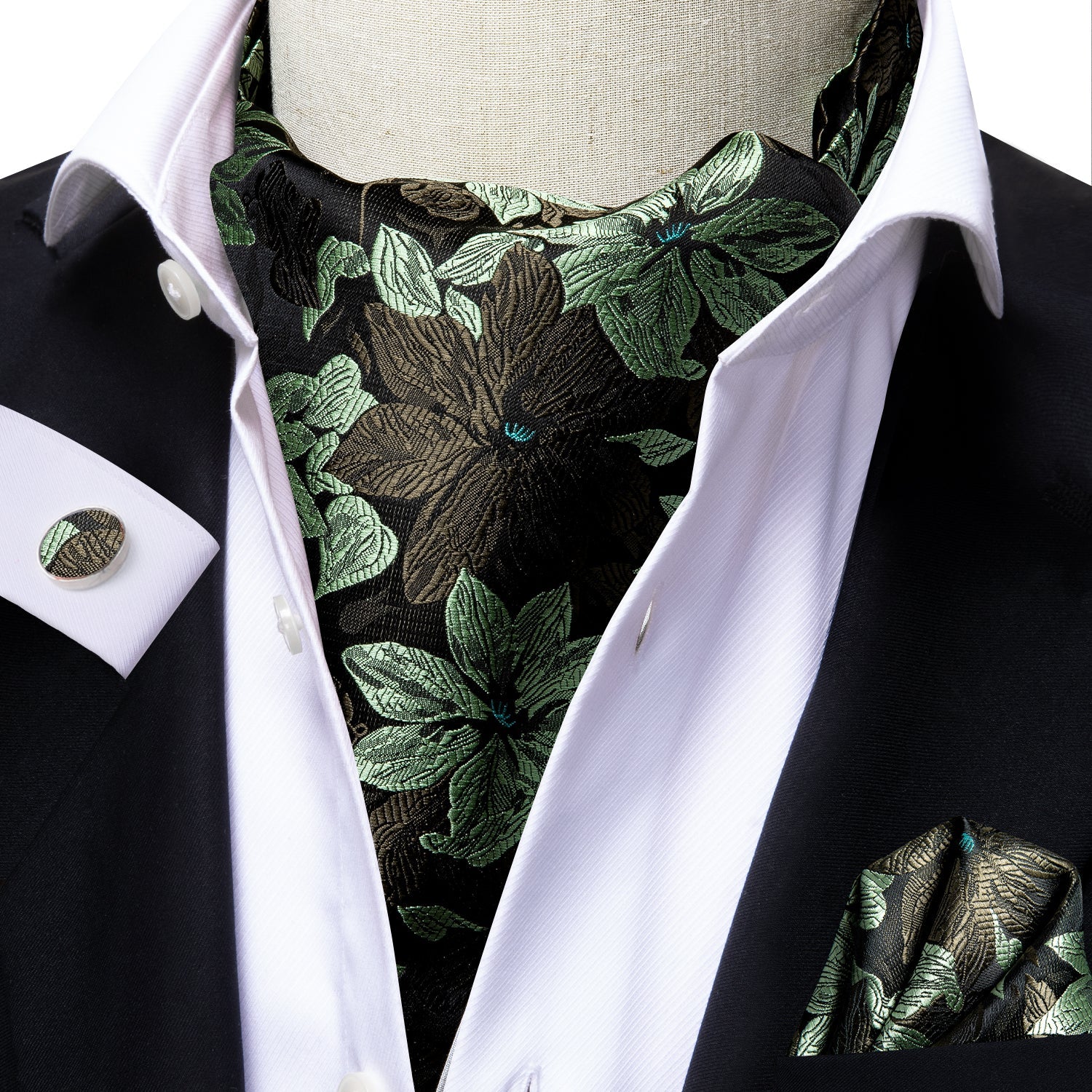 GentCrest Black Floral Ascot - Image 1