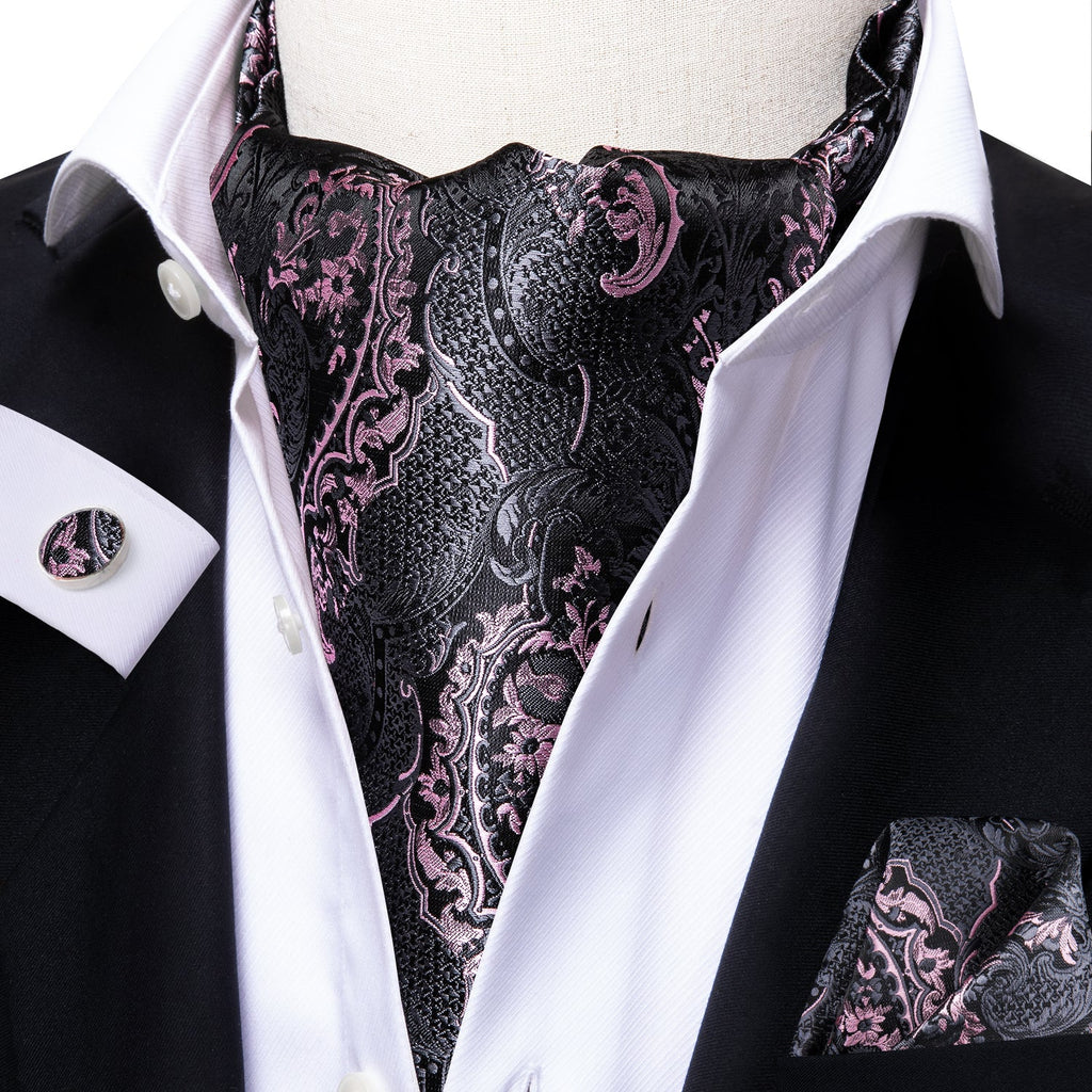 GentCrest Black Paisley Ascot - Image 1