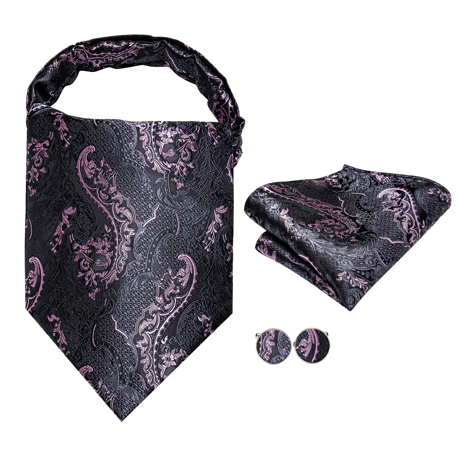 GentCrest Black Paisley Ascot - Image 2