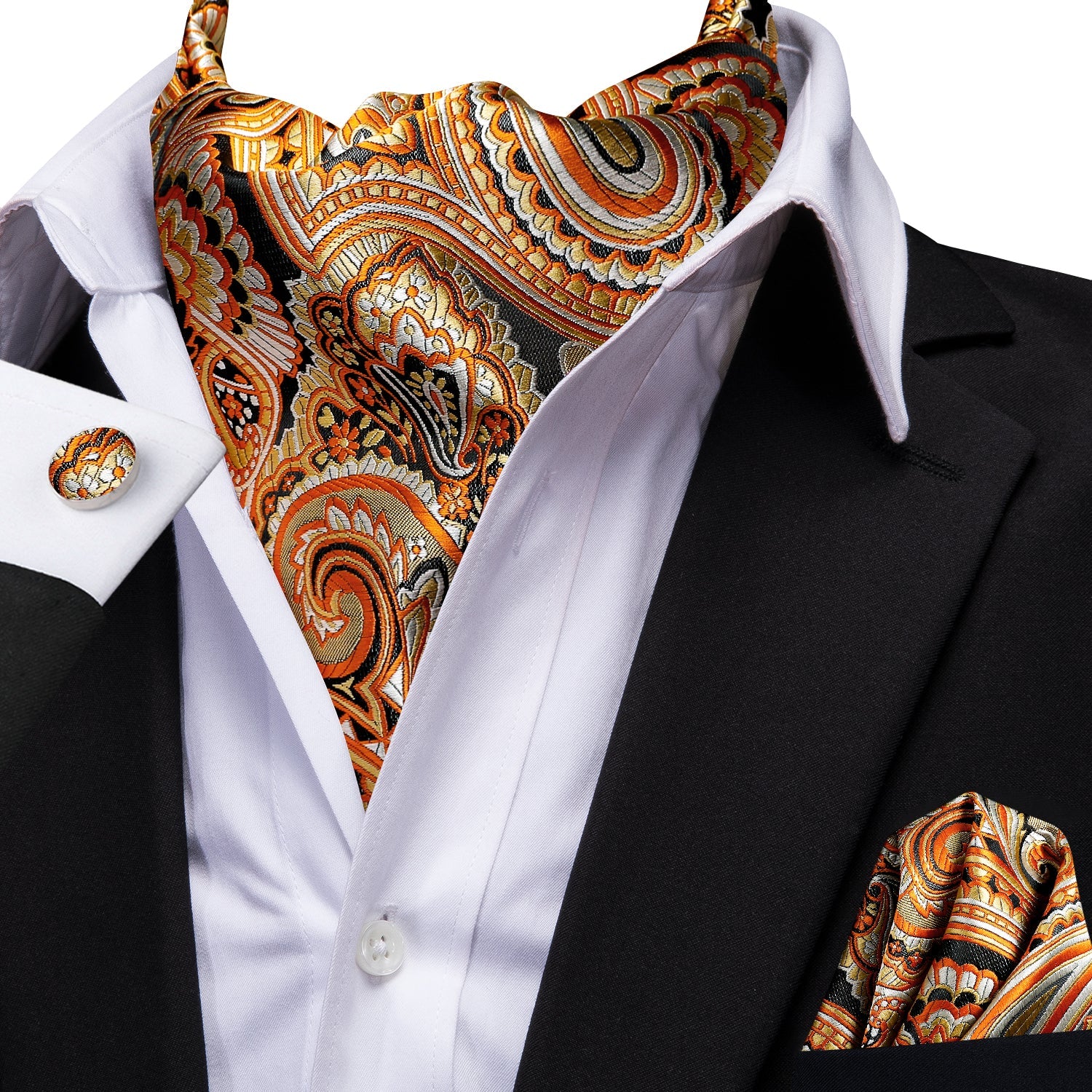 GentCrest Orange Paisley Ascot - Image 3