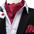 Fire Red Paisley 3-Piece Ascot Set - GentCrest