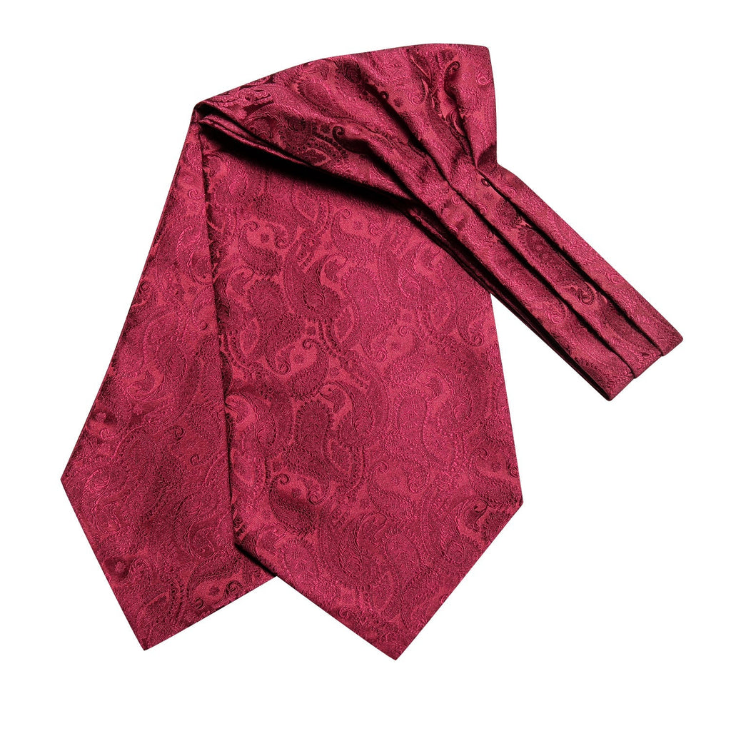 Fire Red Paisley 3-Piece Ascot Set - GentCrest - View 3