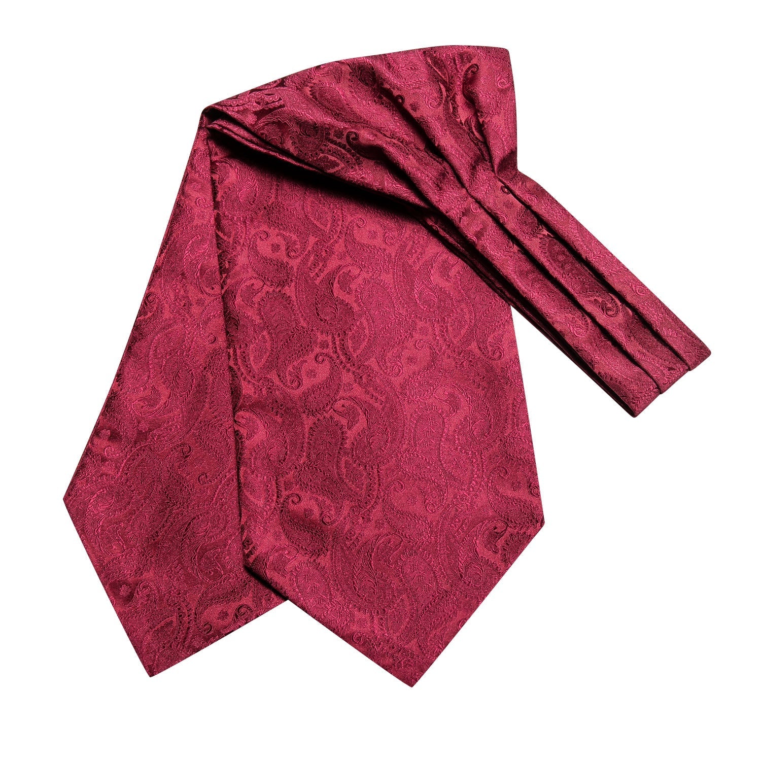Fire Red Paisley 3-Piece Ascot Set - GentCrest - View 3