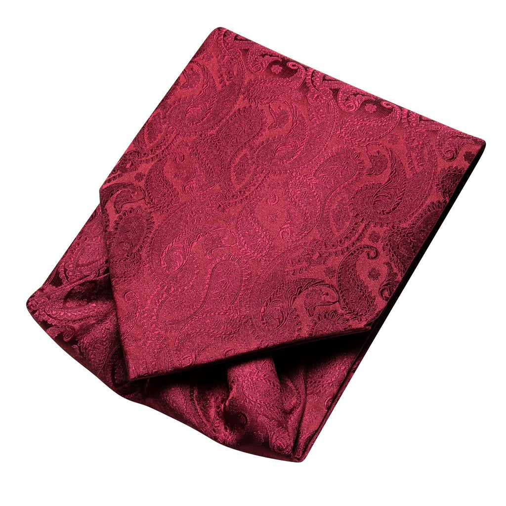Fire Red Paisley 3-Piece Ascot Set - GentCrest - View 6