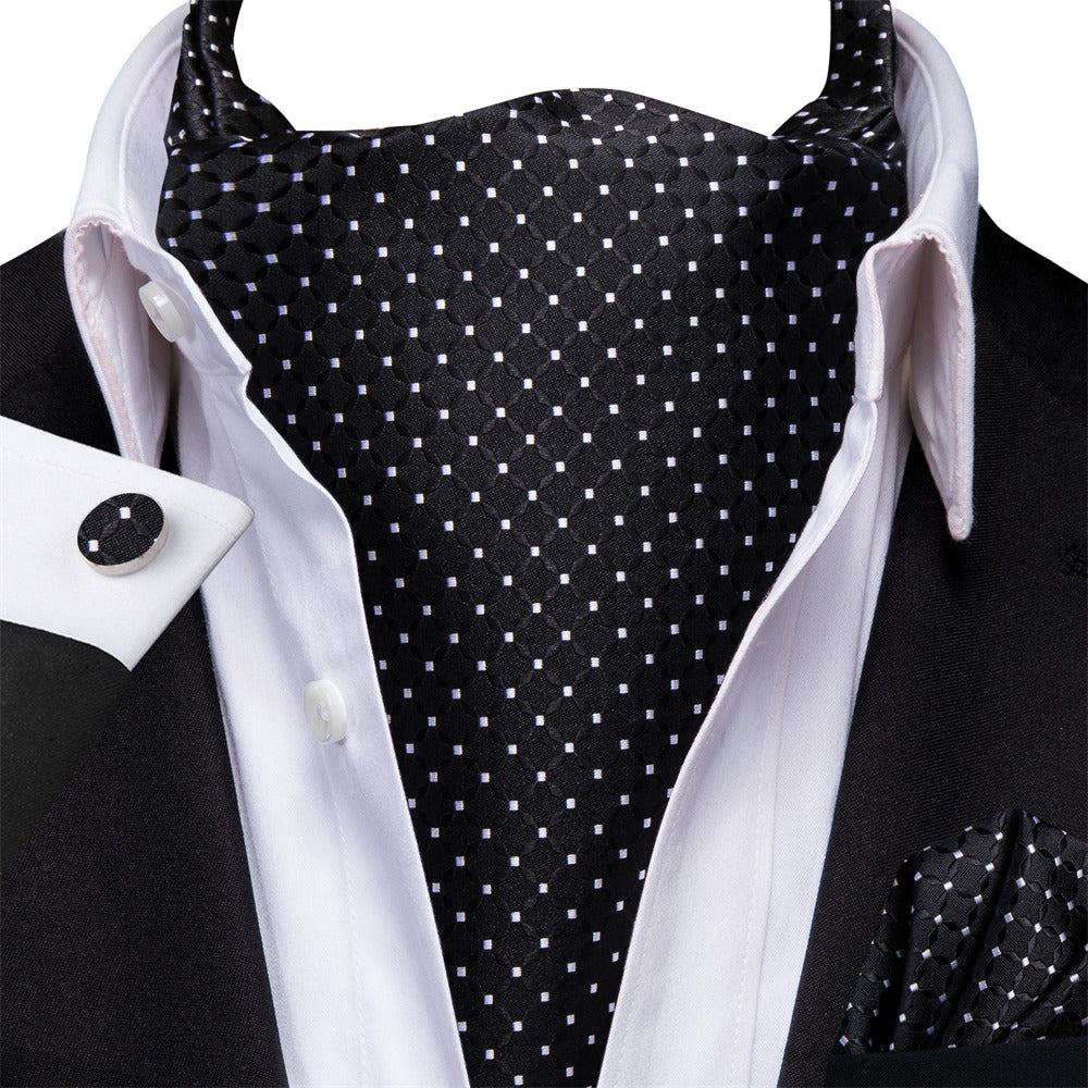 GentCrest Black Plaid Ascot - Image 1